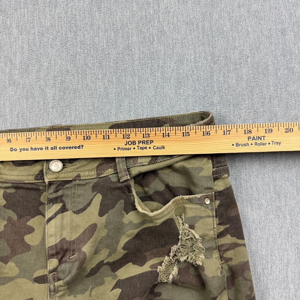 Zara‎ Jeans Womens 10 Fits 33x28 Green Skinny Camouflage Distressed Frayed Hem - Picture 6 of 14